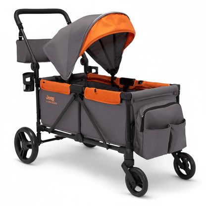 Jeep Sport All-Terrain Stroller Wagon with Accessories (Grey/Bonfire) - Kidsy