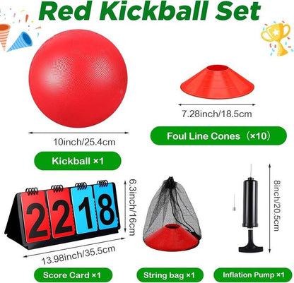 Jenaai 18 Pcs Sports Kickball Set 10 inch (Red) - Kidsy