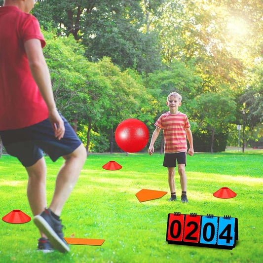 Jenaai 18 Pcs Sports Kickball Set 10 inch (Red) - Kidsy