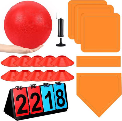 Jenaai 18 Pcs Sports Kickball Set 10 inch (Red) - Kidsy