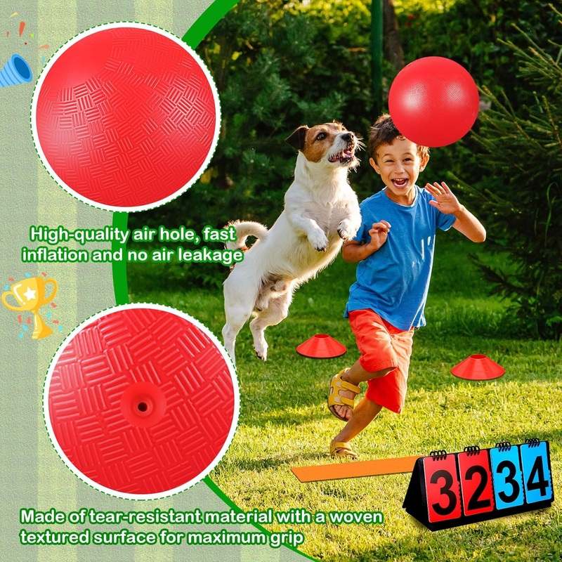 Jenaai 18 Pcs Sports Kickball Set 10 inch (Red) - Kidsy