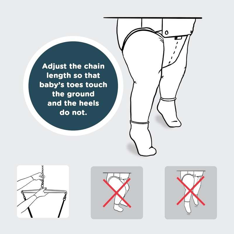 Jolly Jumper Classic Baby Jumper with Stand (Grey) - Kidsy