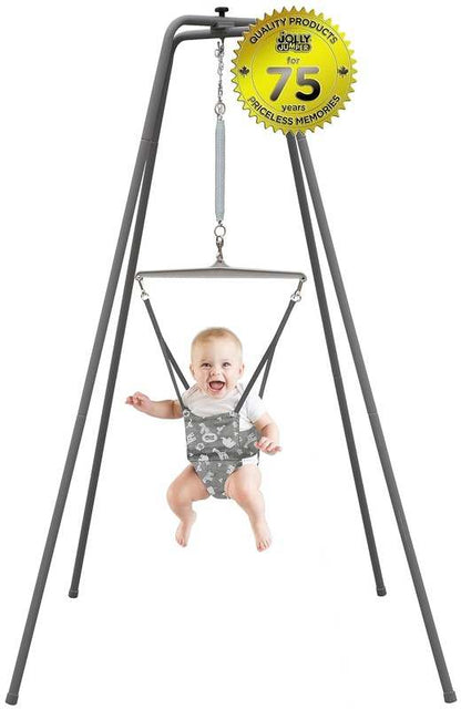 Jolly Jumper *Elite* Safari Print Saddle (Grey Safari) - Kidsy