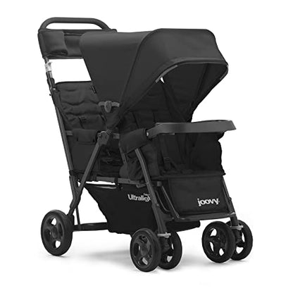 Joovy Caboose Too Ultralight Sit and Stand Tandem Double Stroller (Black) - Kidsy