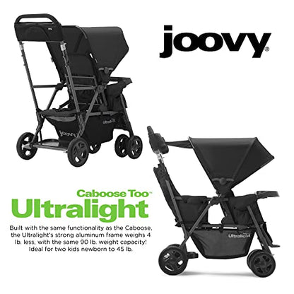 Joovy Caboose Too Ultralight Sit and Stand Tandem Double Stroller (Black) - Kidsy