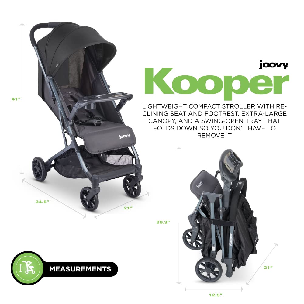 Joovy Kooper Lightweight Baby Stroller with Compact Fold (Forged Iron) - Kidsy