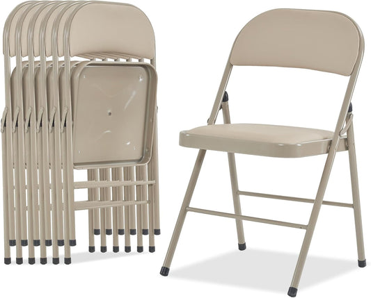 Karl Home 6 Pack Folding Chairs with Padded Seats (Brown) - Kidsy
