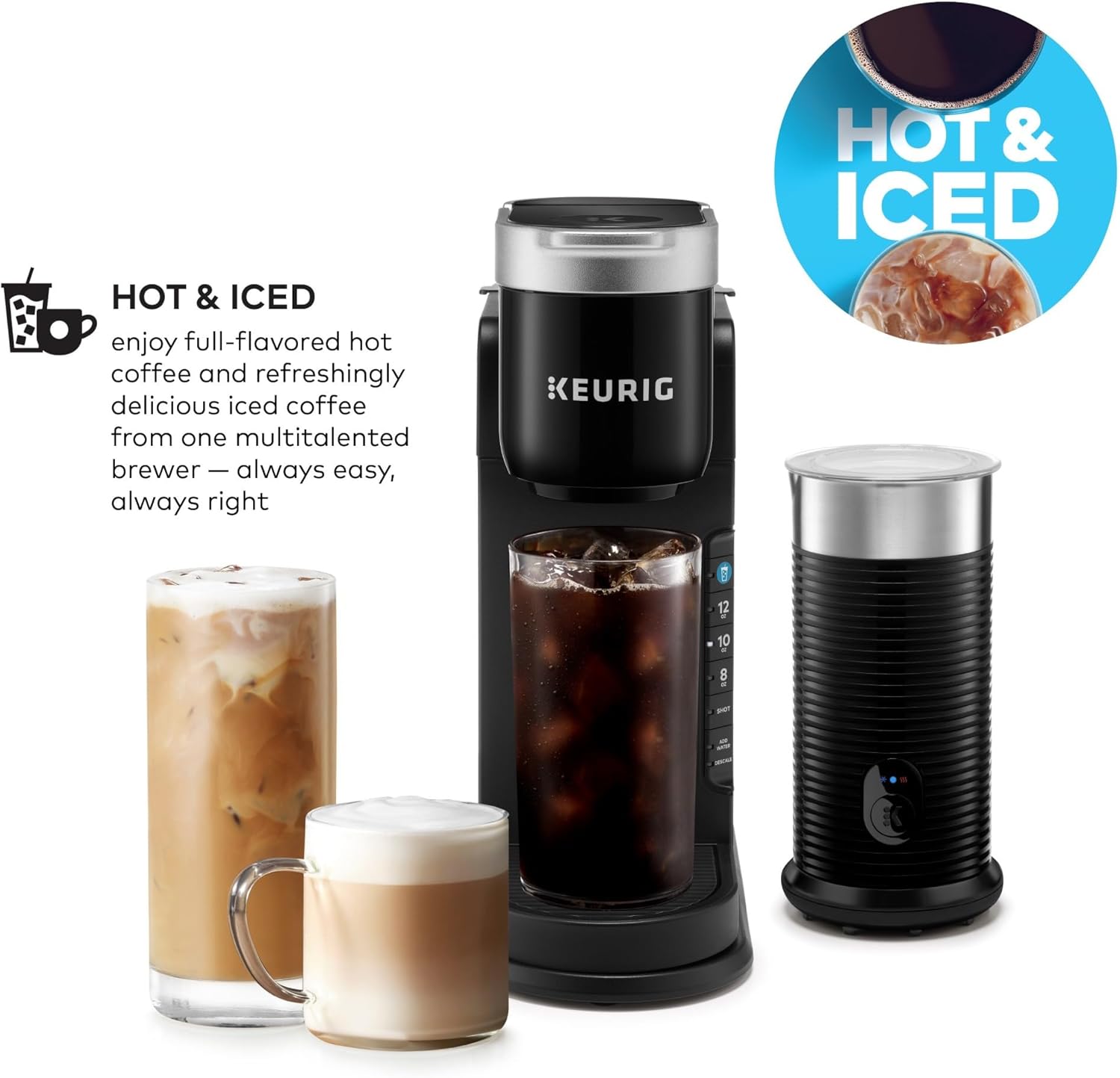 Keurig K - Café Barista Bar Single Serve Coffee Maker and Frother (Black) - Kidsy