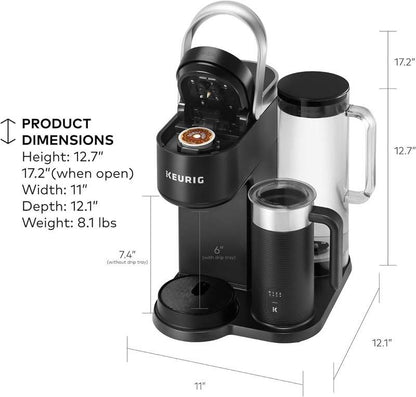 Keurig K - Cafe SMART Single Serve K - Cup Pod Coffee Maker (Black) - Kidsy