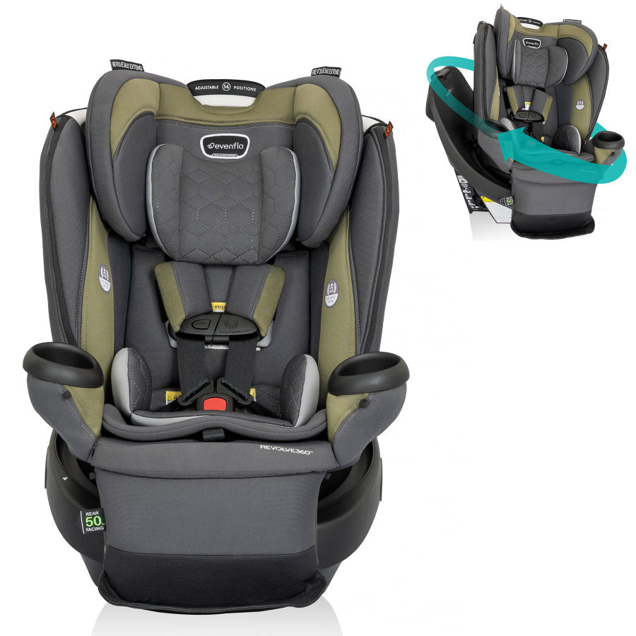 New Revolve360 Extend Rotational All-in-One Convertible Car Seat with Quick Clean Cover