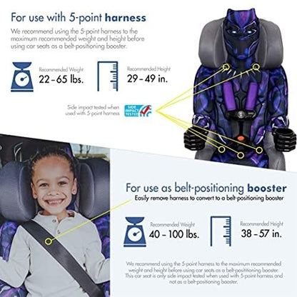 KidsEmbrace 2-in-1 Car Seat | Forward-Facing Harness 26.5–65 lbs (Marvel Black Panther) - Kidsy