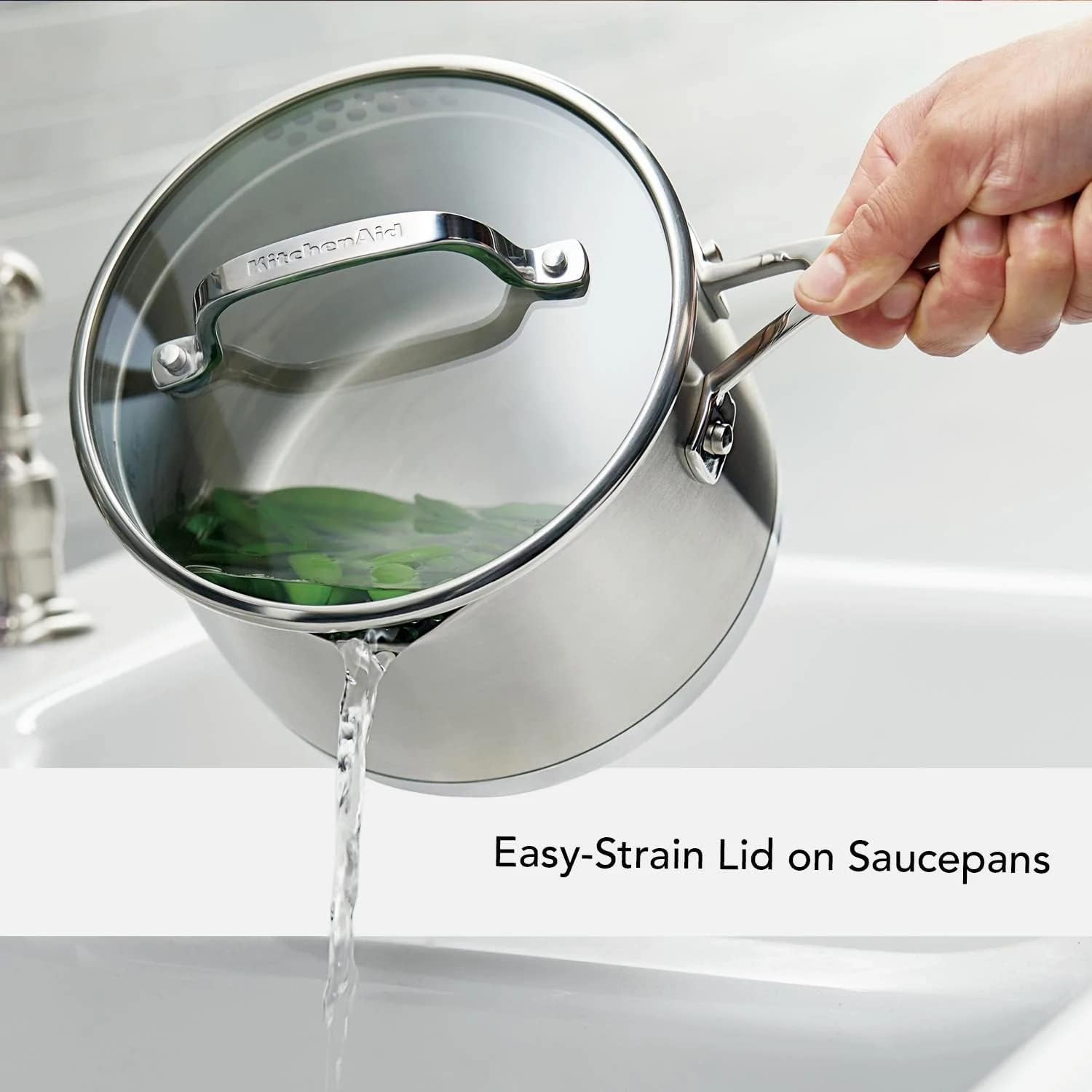 KitchenAid 11 - Piece Stainless Steel Cookware Set with 3 - Ply Base - Kidsy