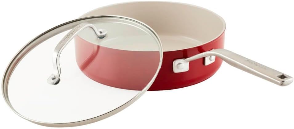 KitchenAid 84845 10 - Pc. Hard Anodized Nonstick Ceramic Cookware Set (Empire Red) - Kidsy