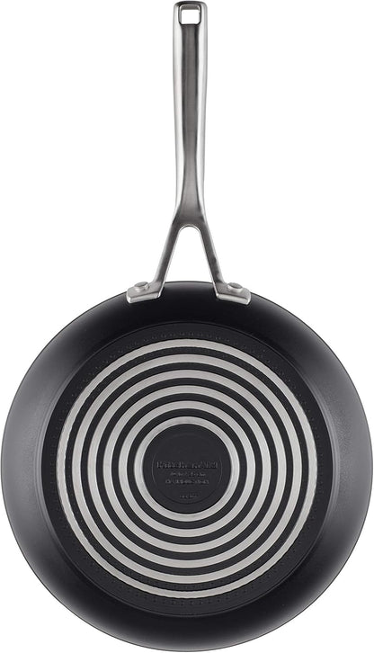 KitchenAid Hard Anodized Induction Nonstick Fry Pan Skillet with Lid 10 Inch (Matte Black) - Kidsy