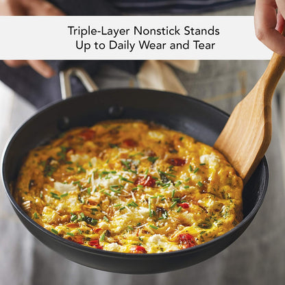 KitchenAid Hard Anodized Induction Nonstick Fry Pan Skillet with Lid 10 Inch (Matte Black) - Kidsy