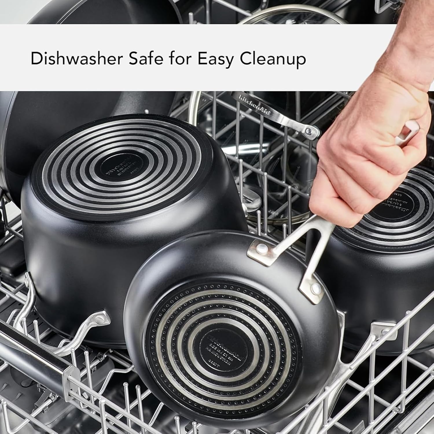 KitchenAid Hard Anodized Induction Nonstick Sauce Pan/Saucepan with Lid, 3 Quart (Matte Black) - Kidsy