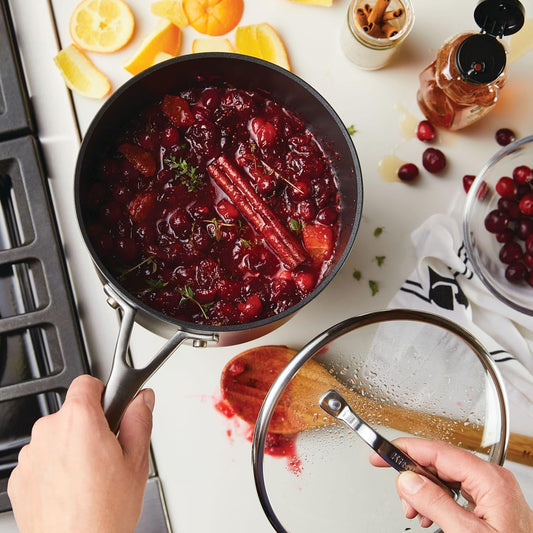 KitchenAid Hard Anodized Induction Nonstick Sauce Pan/Saucepan with Lid, 3 Quart (Matte Black) - Kidsy