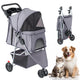 KMFurnila 3 Wheel Foldable Pet Stroller for Small to Medium Pets (Grey) - Kidsy