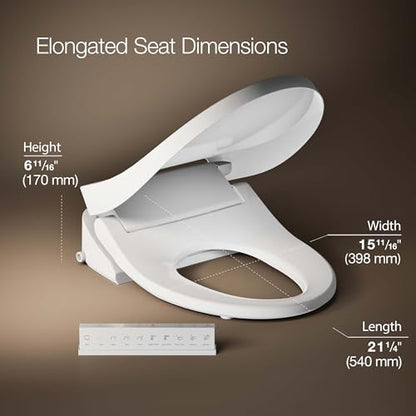 Kohler PureWash E815 Elongated Bidet Seat (White) - Kidsy