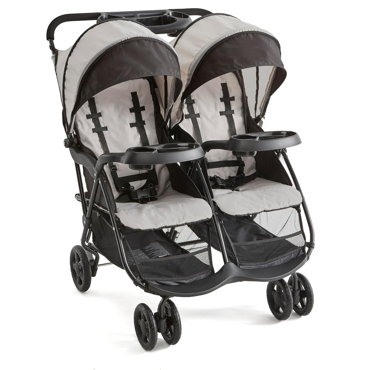 Kolcraft Cloud Plus Lightweight Double Stroller Side-by-Side for Infant Toddler (Slate Gray) - Kidsy