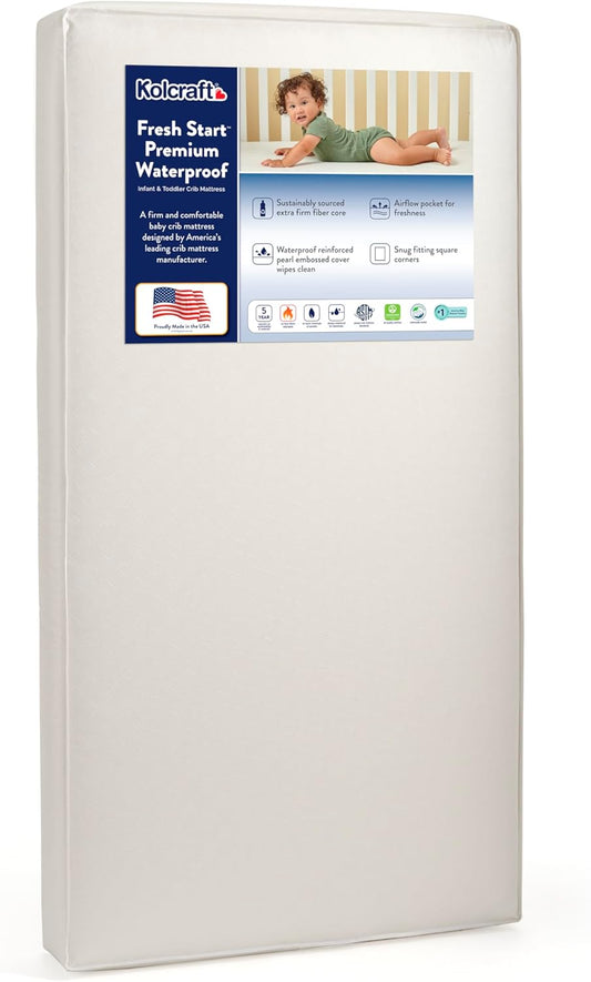 Kolcraft Fresh Start Polylite Mattress 5 - Inch (White) - Kidsy