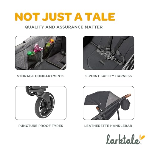 Larktale Crossover All - in - One Stroller and Wagon (Byron Black) - Kidsy