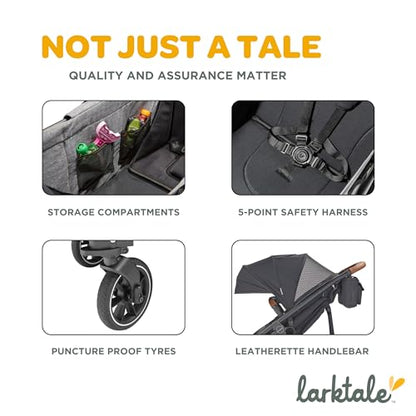 Larktale Crossover All - in - One Stroller and Wagon (Byron Black) - Kidsy