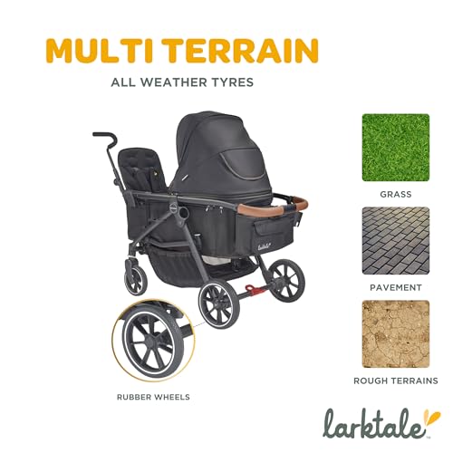 Larktale Crossover All - in - One Stroller and Wagon (Byron Black) - Kidsy