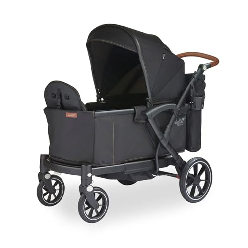 Larktale Sprout V2 Single - to - Double Stroller Wagon (Byron Black) - Kidsy