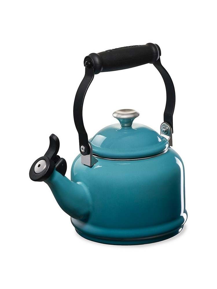 Le Creuset Enamel - on - Steel Demi Tea Kettle 1.25 Qt (Caribbean) - Kidsy