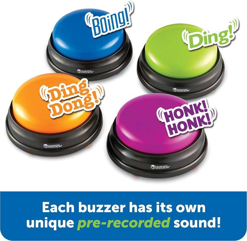 Learning Resources Answer Buzzers Set of 4 Ages 3+ Game Show Buzzers - Kidsy