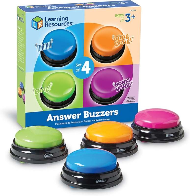 Learning Resources Answer Buzzers Set of 4 Ages 3+ Game Show Buzzers