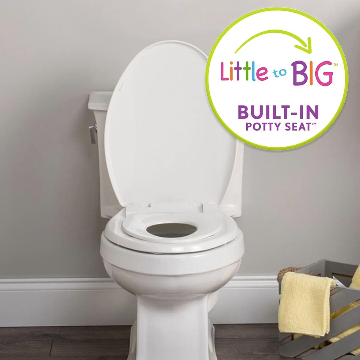 Little2Big Toilet Seat with Built - In Potty Seat Round (White) - Kidsy
