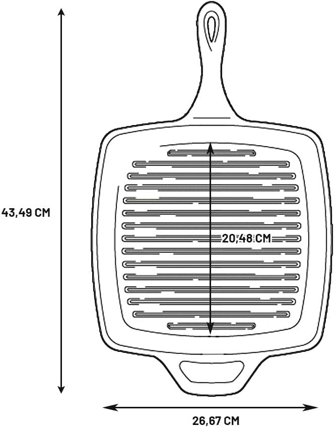 Lodge Cast Iron Grill Pan, Square, 10.5 Inch (Black) - Kidsy