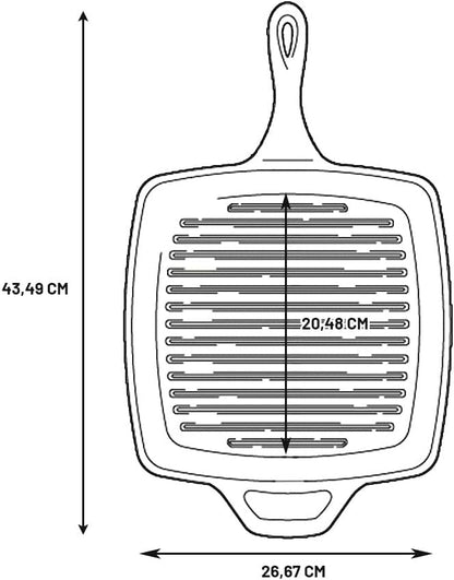 Lodge Cast Iron Grill Pan, Square, 10.5 Inch (Black) - Kidsy