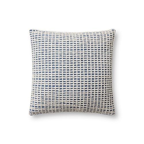 Loloi PLL0119 18" Pillow Cover w/Poly Insert (Blue Ivory) - Kidsy