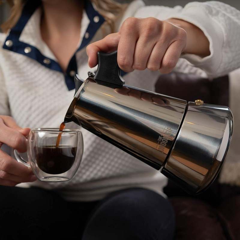 London Sip Stainless Steel Moka Pot, Small 5.07 oz (Silver) - Kidsy