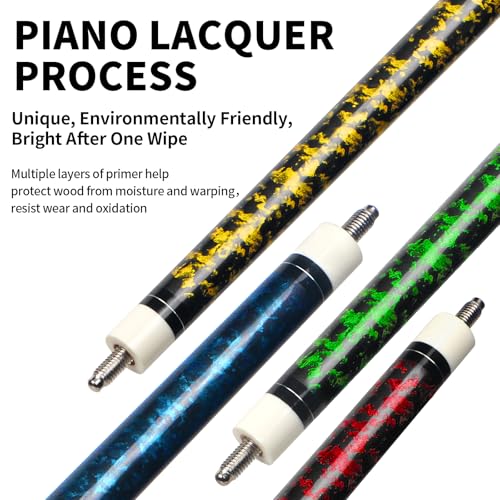 LOTKEY Pool Stick, Pool Cue 58'' 21 oz Cue Sticks with Extra 2 Pool Chalks (4 Pieces) - Kidsy