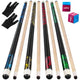 LOTKEY Pool Stick, Pool Cue 58'' 21 oz Cue Sticks with Extra 2 Pool Chalks (4 Pieces) - Kidsy