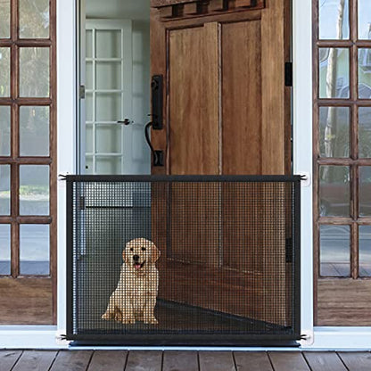 LWFCOEE Mesh Gate - Portable Safety Fence (Black) - Kidsy