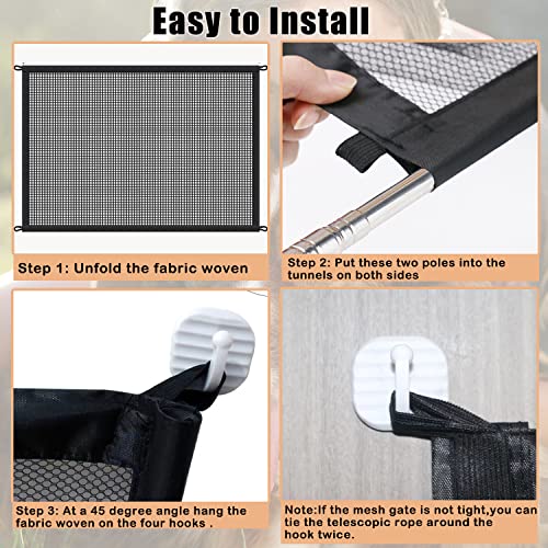 LWFCOEE Mesh Gate - Portable Safety Fence (Black) - Kidsy