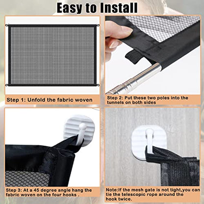 LWFCOEE Mesh Gate - Portable Safety Fence (Black) - Kidsy