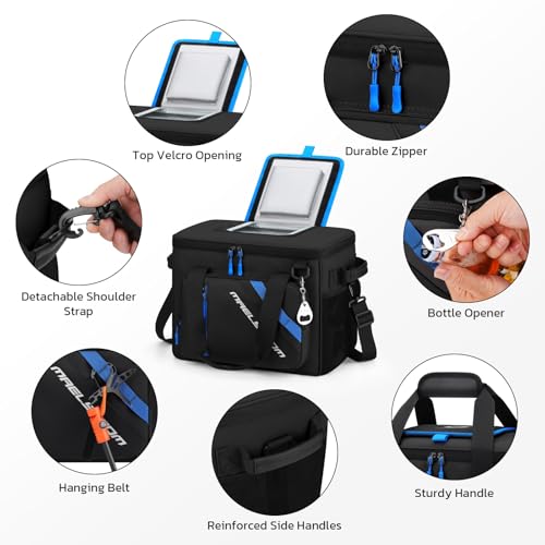 Maelstrom Cooler Bag 30 Cans Beach Cooler Leakproof Large (Black) - Kidsy