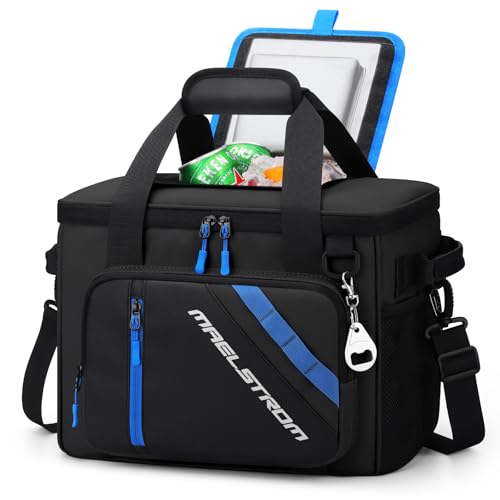 Maelstrom Cooler Bag 30 Cans Beach Cooler Leakproof Large (Black) - Kidsy