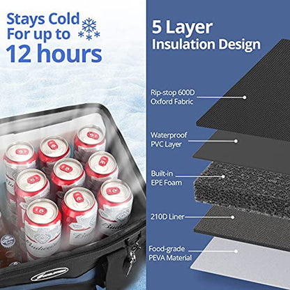 Maelstrom ICY Hollow Cooler Bag Collapsible Soft Sided 75 Can (Black) - Kidsy