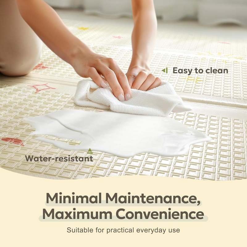 Mallify Extra Large Foldable Play Mat (Rainbow, Cloud & Moon | 71"x59") - Kidsy