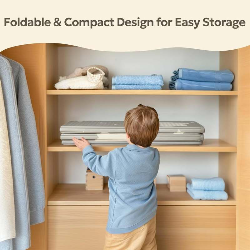 Mallify Extra Large Foldable Play Mat (Rainbow, Cloud & Moon | 71"x59") - Kidsy