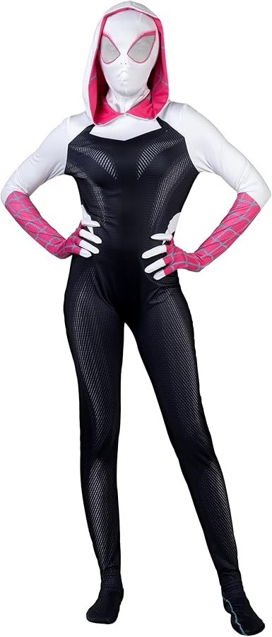 MARVEL Spider - Gwen Official Adult Zentai Halloween Costume (Medium) - Kidsy