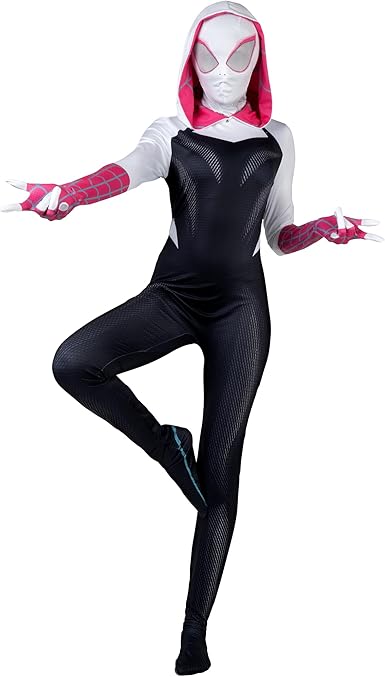 MARVEL Spider - Gwen Official Adult Zentai Halloween Costume (Medium) - Kidsy