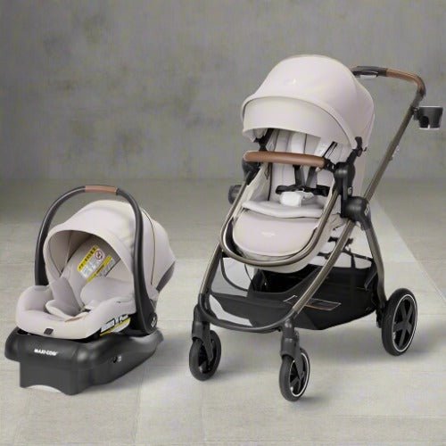 Maxi - Cosi Zelia Luxe 5 - in - 1 Travel System (New Hope Tan) - Kidsy